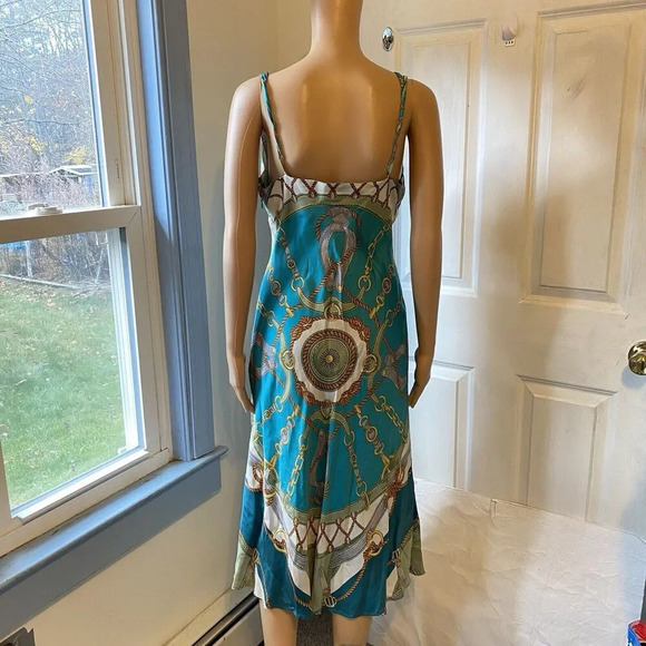 Y2K Hilfiger Silk Slip Dress Sz 6 Midi Fairy Royal Cottage-core Party Cocktail - Picture 10 of 12